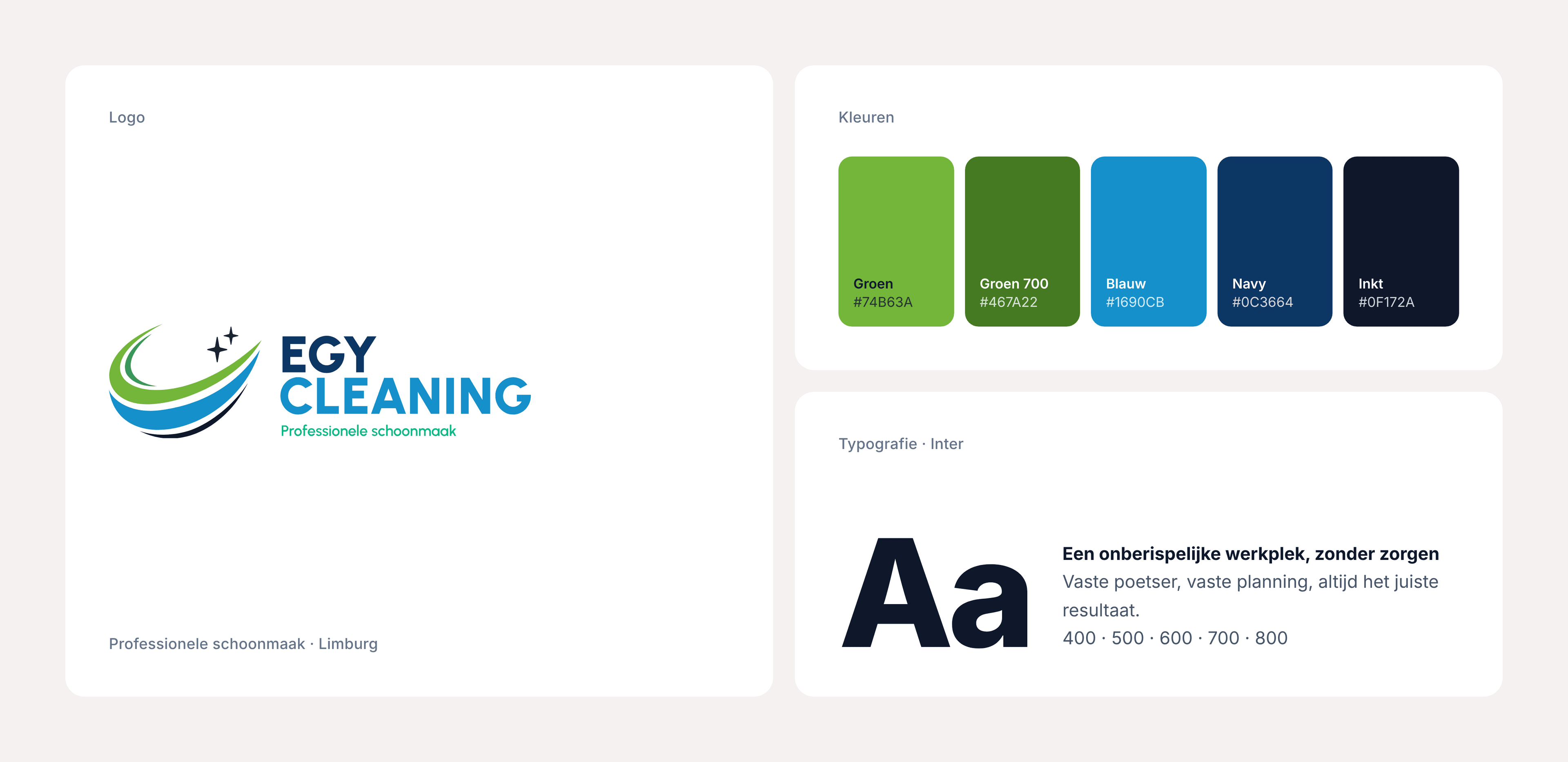 Brand overview with logo, colours and typography