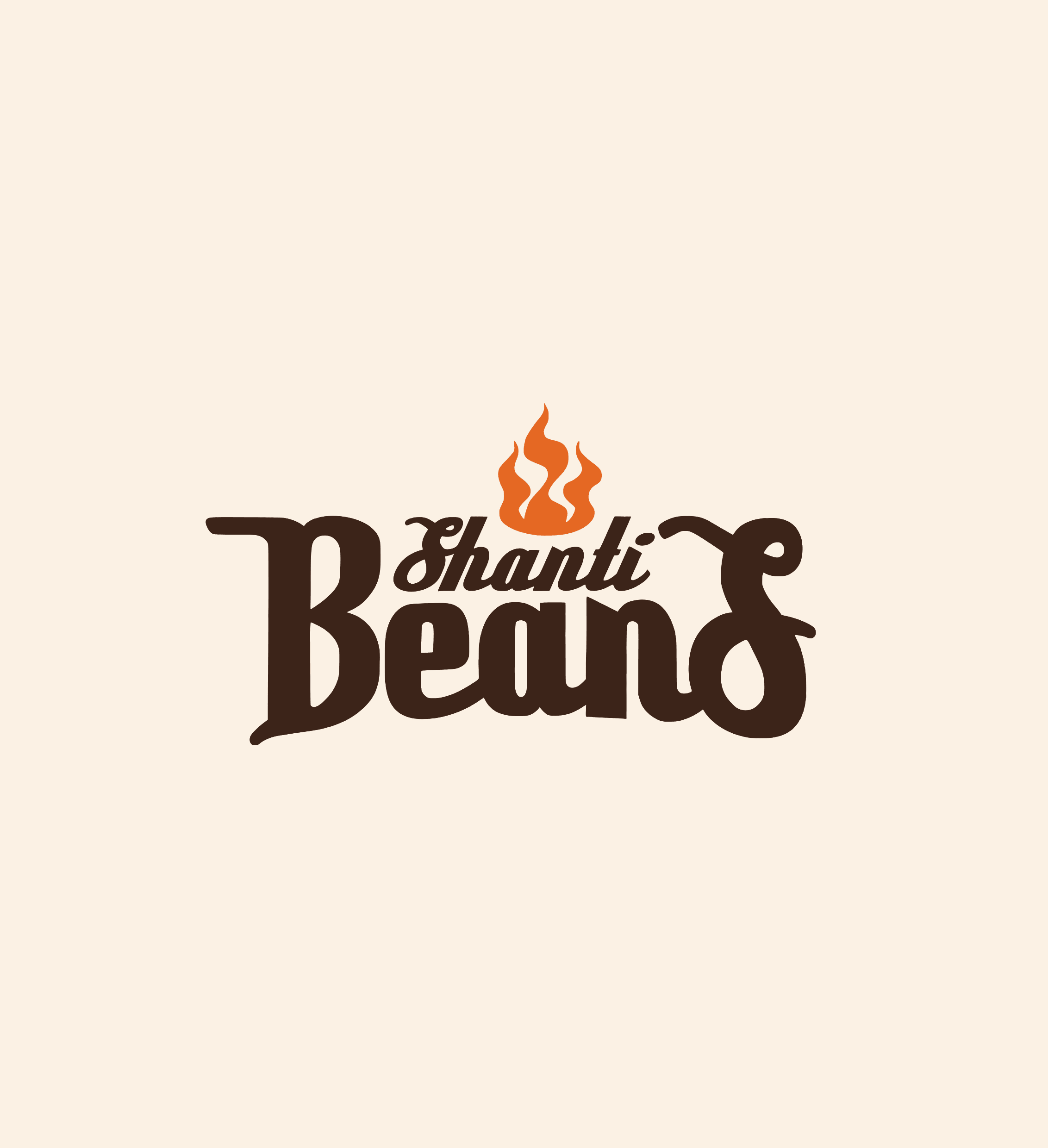 Het bestaande Shanti Beans-logo, het vertrekpunt van de site